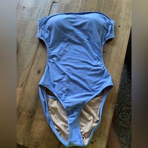 Jcrew size 8 one piece cutout bathing suit. Powder blue. Lined. Good condition.